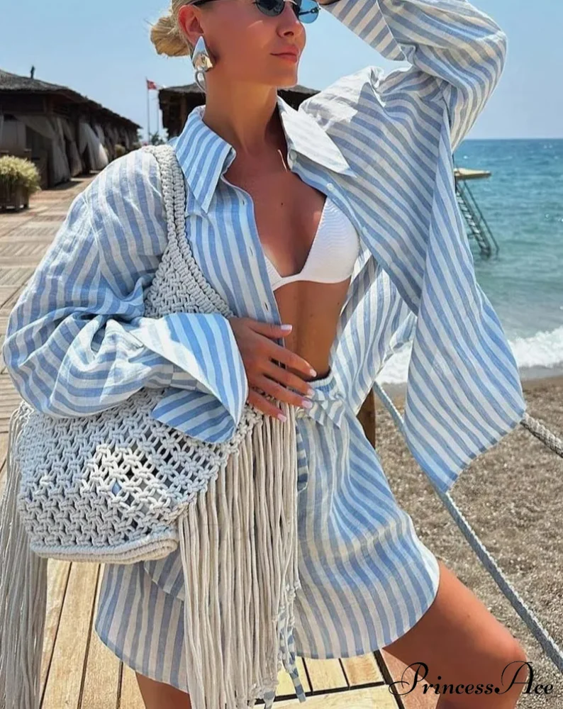 Blueprint Solitary Buttoned Shorts Workplace Two Piece Set
