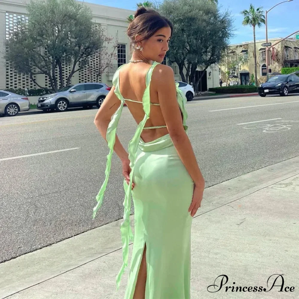 Knit Cut Out Backless Party Club Robes Maxi Dress - Image 3