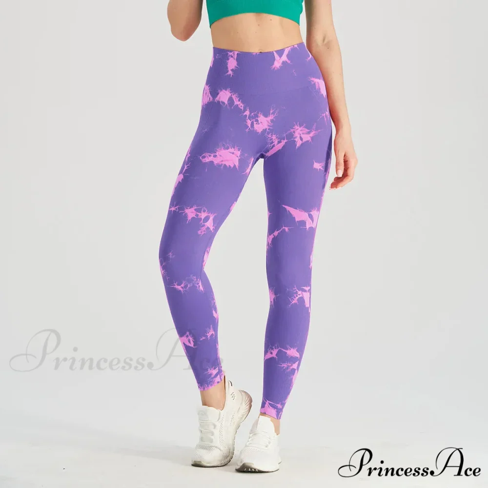 Tie Dye High Waist Seamless Push Up Yoga Fitness Legging - Image 11