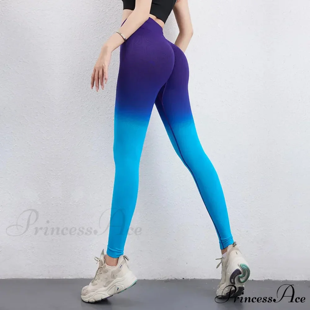 Gradient Seamless High Waist Fashion Yoga Legging - Image 9