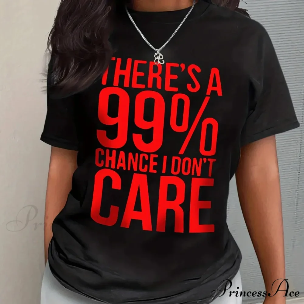 Casual Crew Neck Short Sleeve Letter Print Summer Women's Clothing T-shirt - Image 4