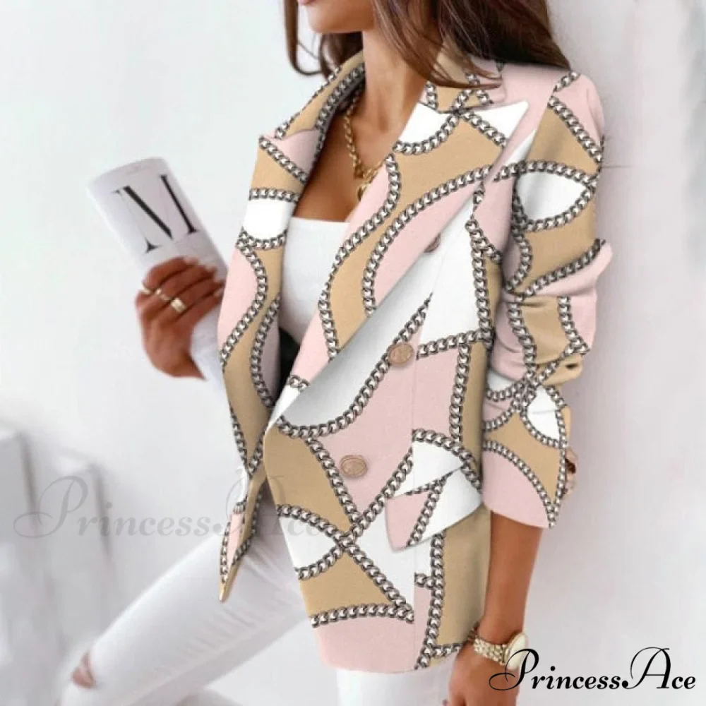 Turn-Down Collar Casual Simple Long Sleeve Blazer - Image 4