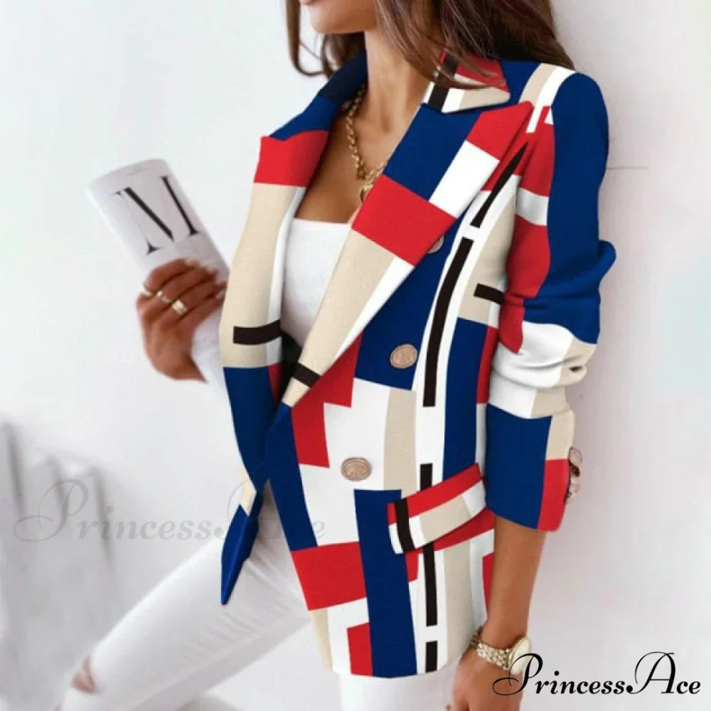 Turn-Down Collar Casual Simple Long Sleeve Blazer - Image 9