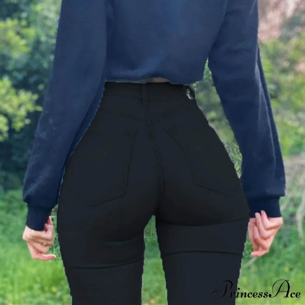 Long Fashion Street Leggings Stretch Oversized Jeans - Image 2