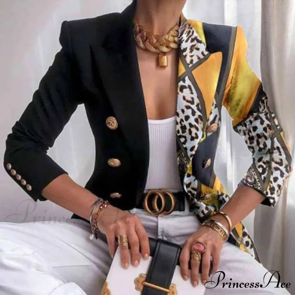 Office Lady Elegant Butterfly Print Blazer - Image 7
