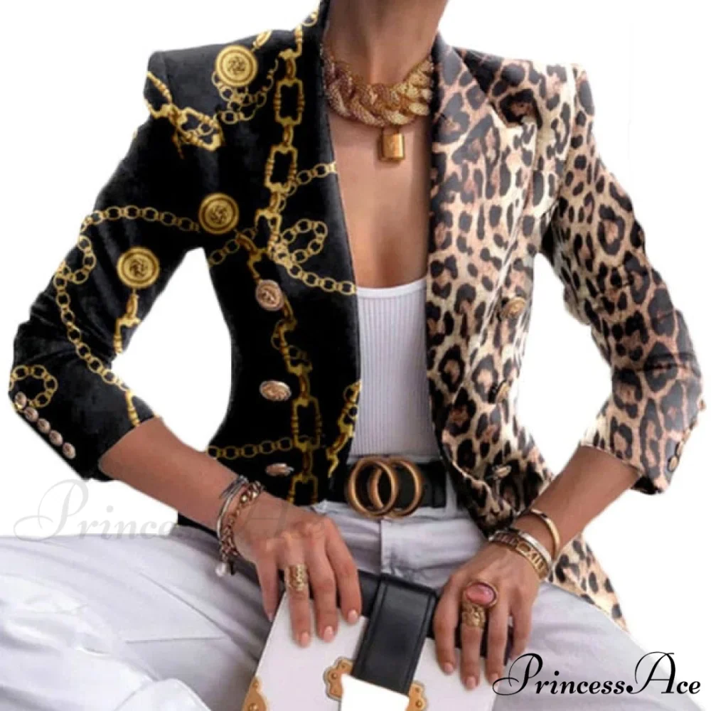 Office Lady Elegant Butterfly Print Blazer - Image 8