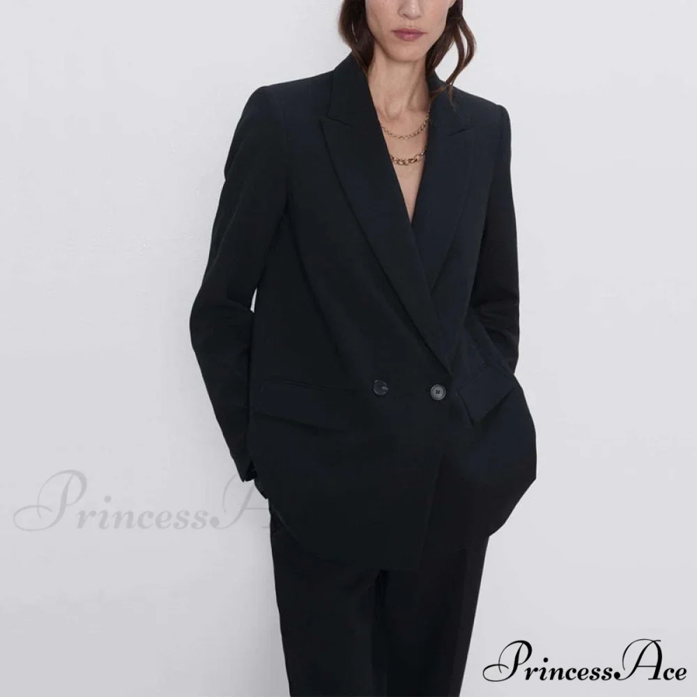 Casual Solid Color Pocket Decorative Blazer
