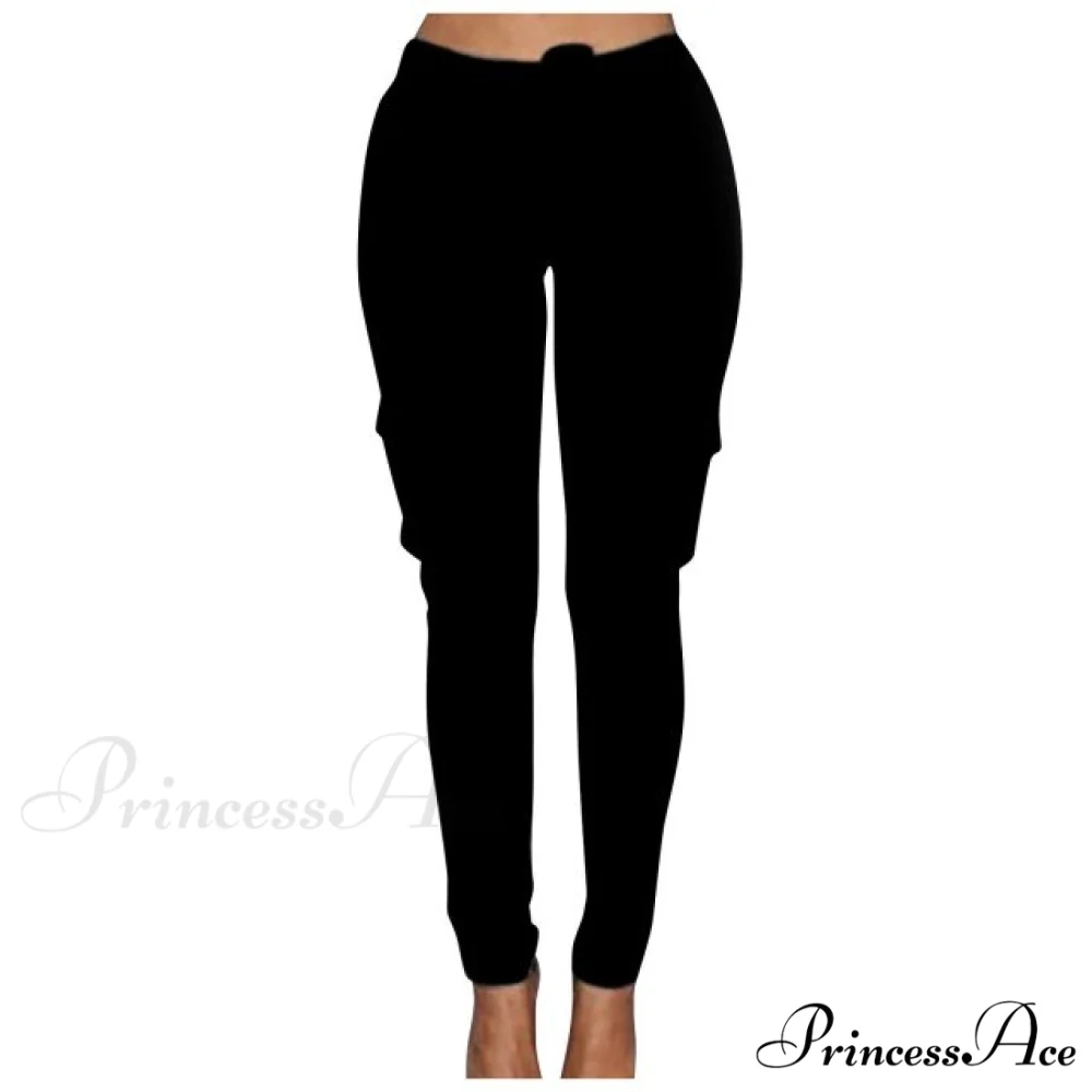 High Waist Elastic Joggers Lace-up Trousers