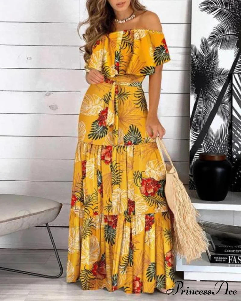 Long Ruffle Maxi Dress