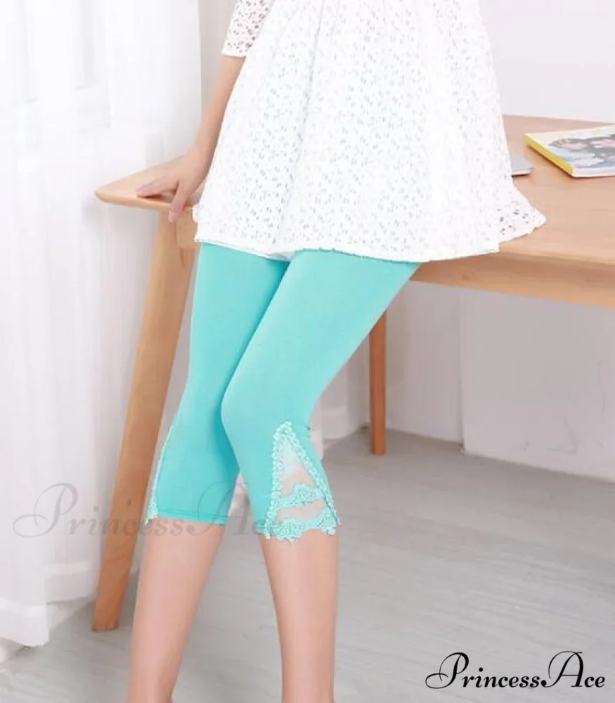 Hollow Lace Stretch Leggings - Image 7