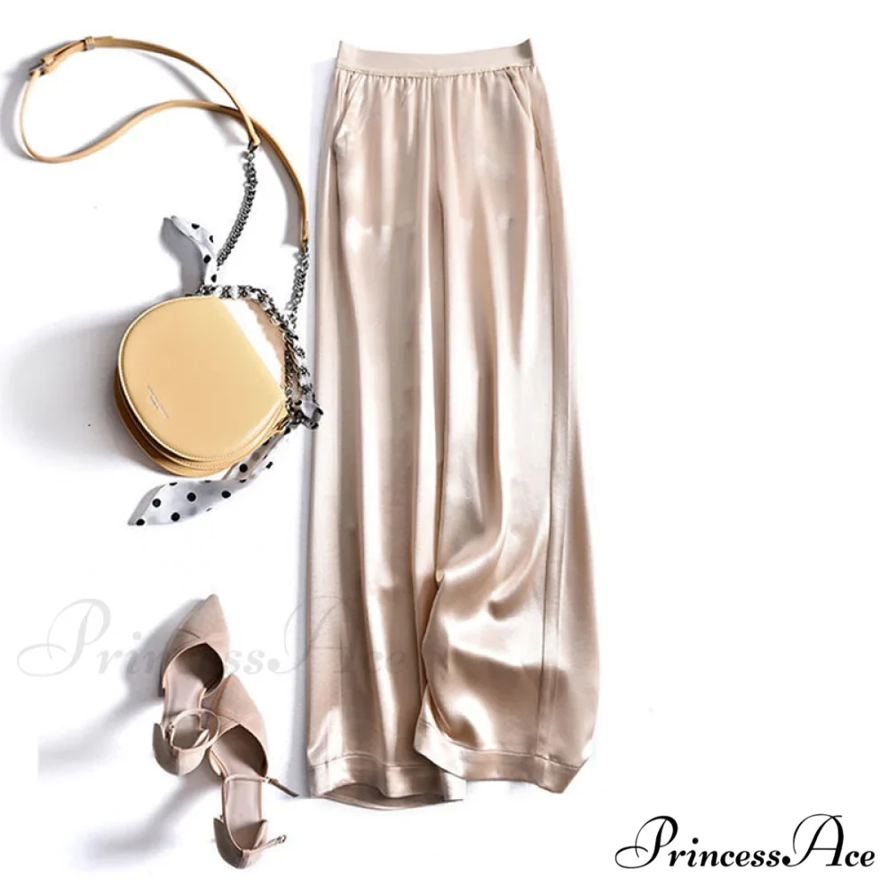 Satin Straight-leg Casual Pants