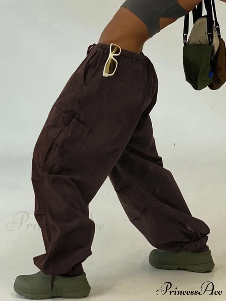 Drawstring Baggy Y2K Cargo Pants - Image 4