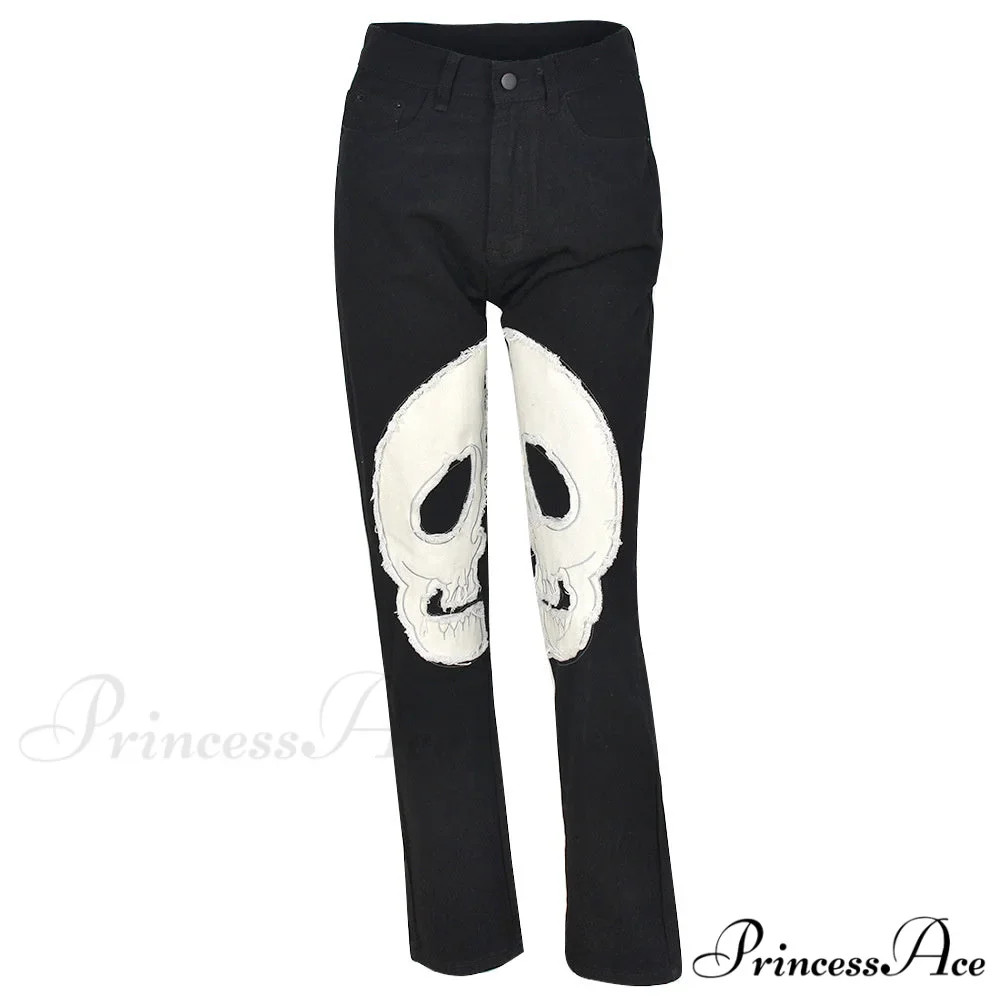 Sifreyr Skeleton Patterned Low Waist Jeans - Image 7