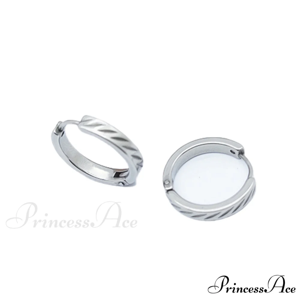 316L Stainless Steel Twist Pattern Hoop Earrings - Image 6