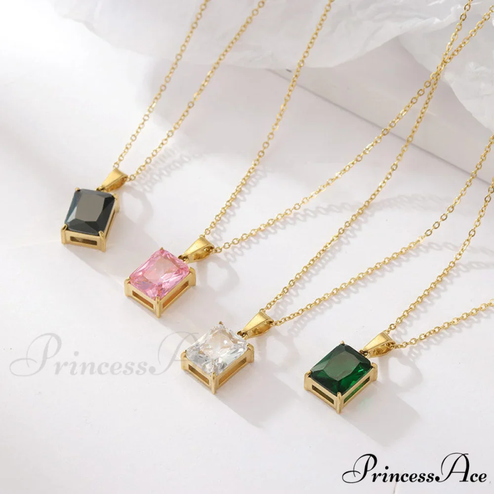 Stainless Steel Diamond Studded All-match Necklaces