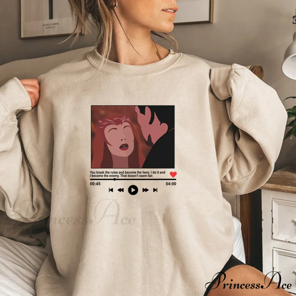 Cute Graphic Print Multi-color Hoody Pullover