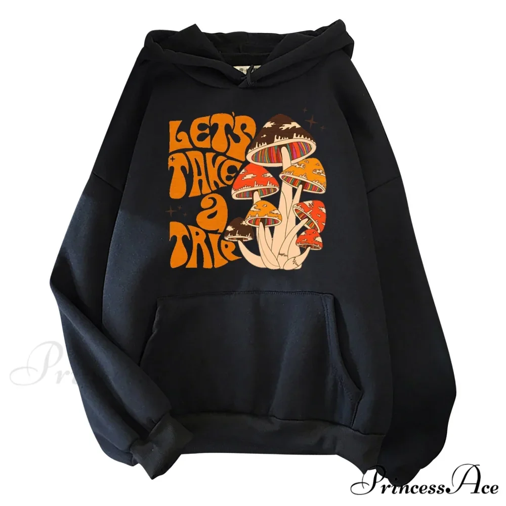Colorfulful Mushroom Print Hoody Pullover