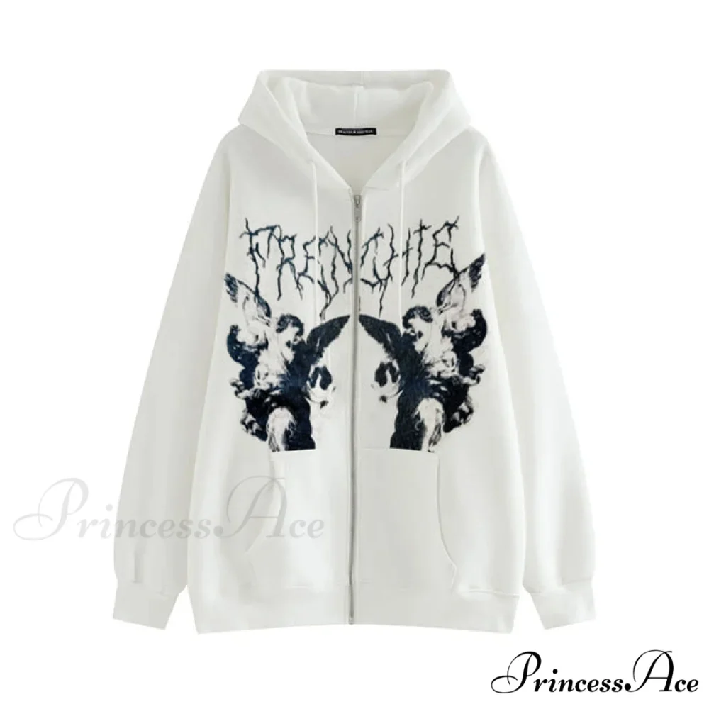 Gothic Punk Skeleton Print Hoody Jacket - Image 9