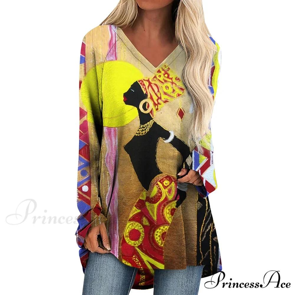 Long Sleeves African Female Pattern Tops