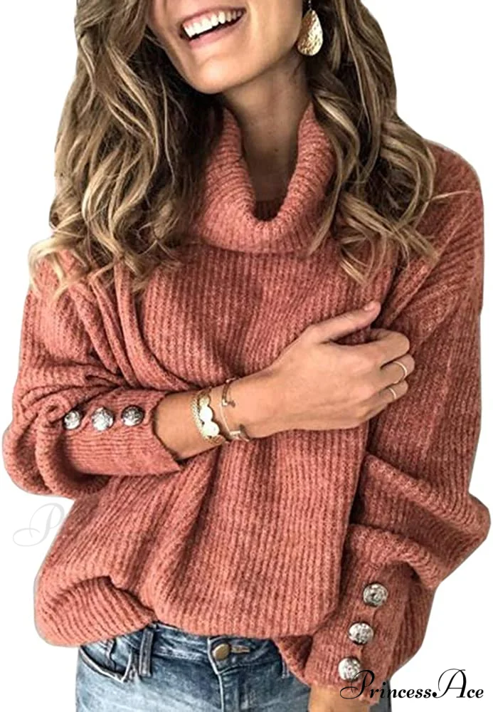 Women's Oversized Turtleneck Chunky Pullover Sweaters