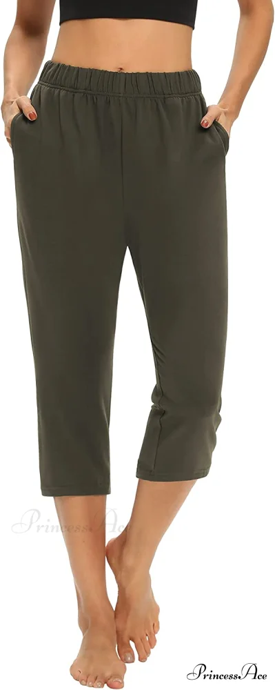 Loose Comfy Yoga Pants Workout Athletic Capri Pants - Image 14