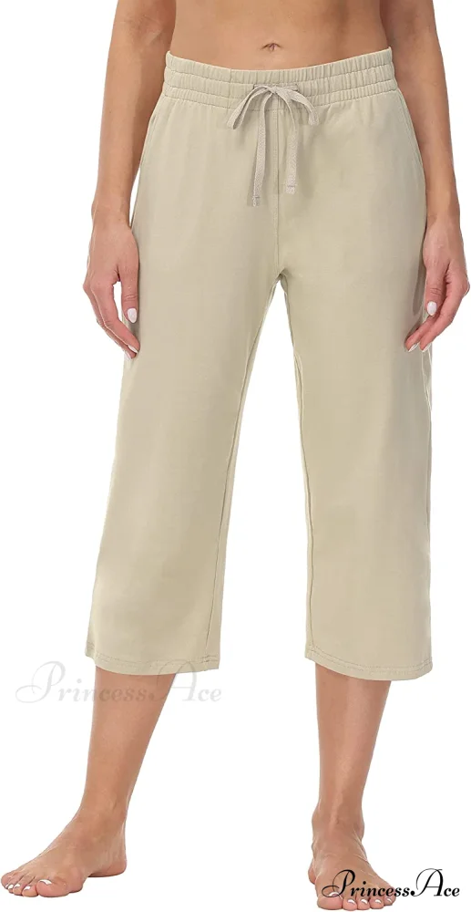 Women Capris Wide Leg Casual Jersey Sweat Pants
