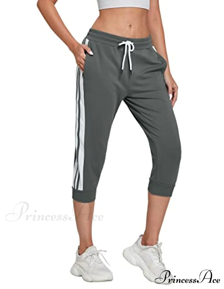 Women锟斤拷锟斤拷锟斤拷s Capri Workout Pants Loose Drawstring Athletic Pants - Image 6