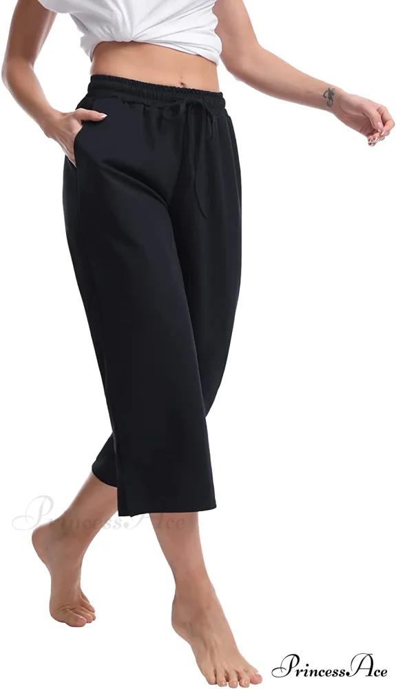 Women Wide Leg Comfy Drawstring Loose Yoga Pants