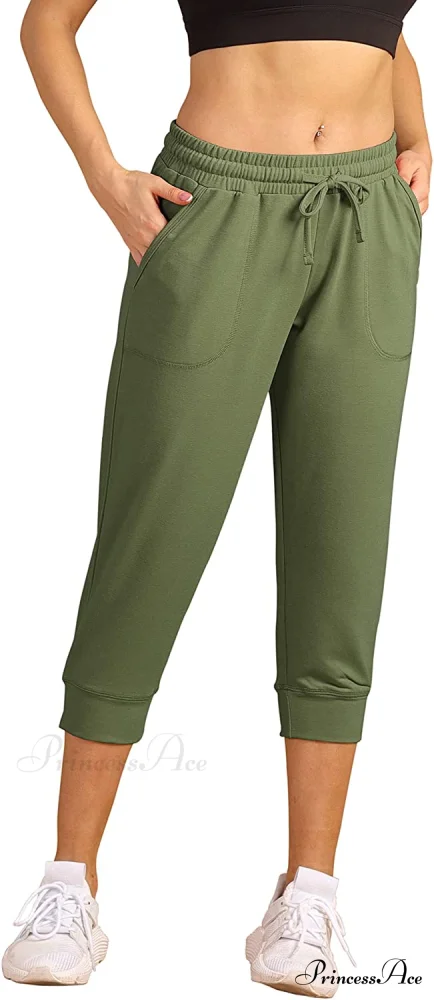 French Terry Jogger Lounge Sweatpants - Active Capri Pants
