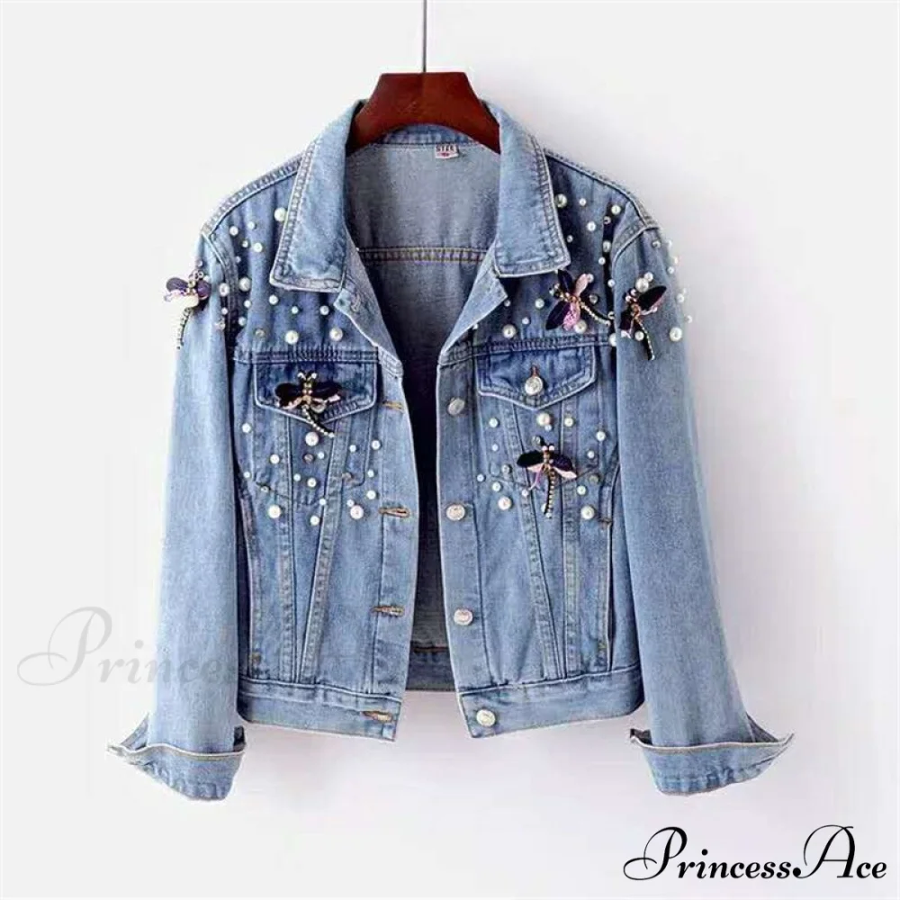 Beading Loose Dragonfly Demin Jacket - Image 6