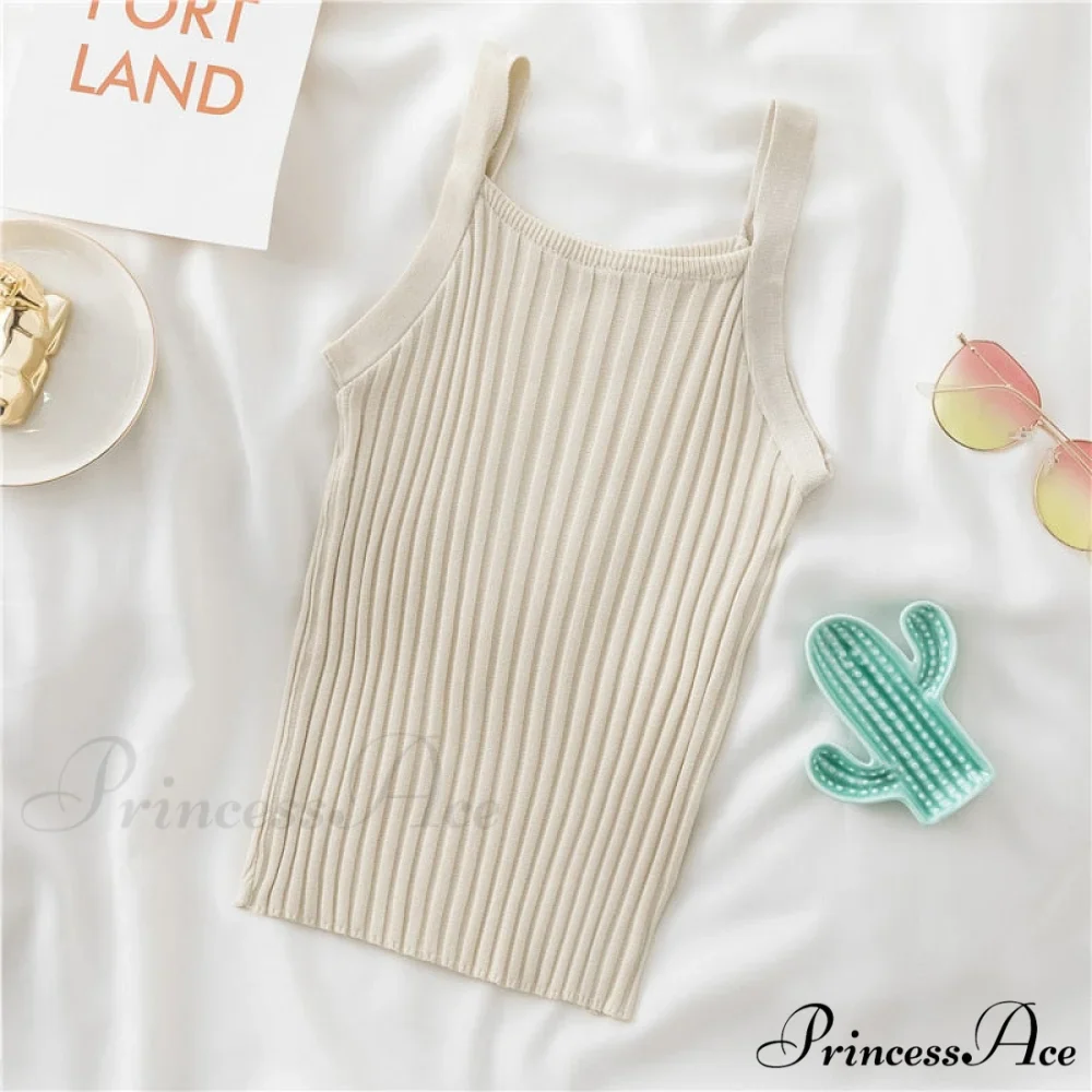 Halter Basic Sleeveless Knitted Crop Top - Image 2