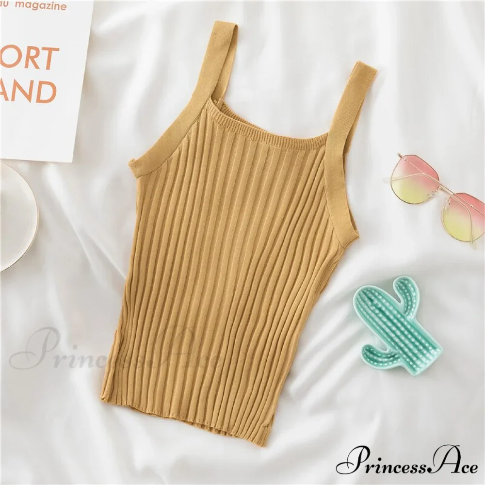Halter Basic Sleeveless Knitted Crop Top - Image 3