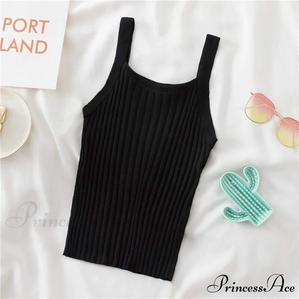 Halter Basic Sleeveless Knitted Crop Top - Image 4