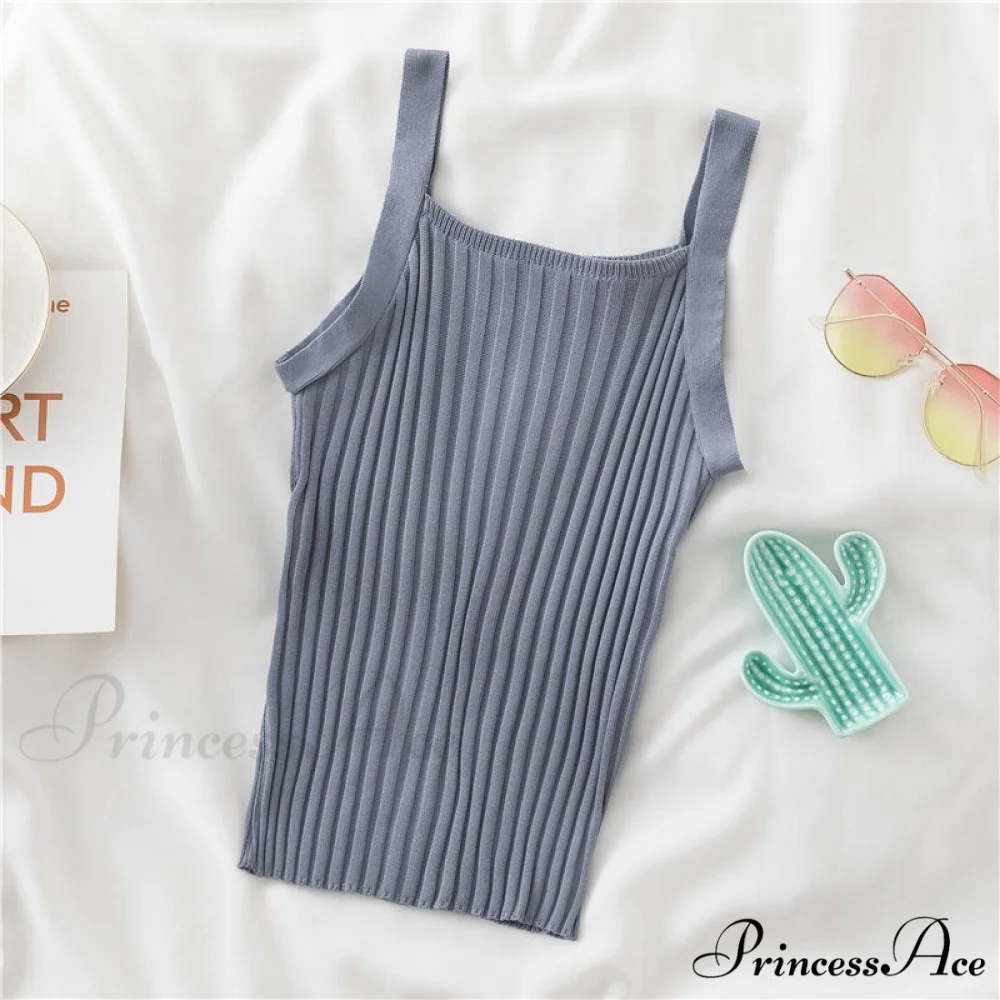 Halter Basic Sleeveless Knitted Crop Top - Image 6