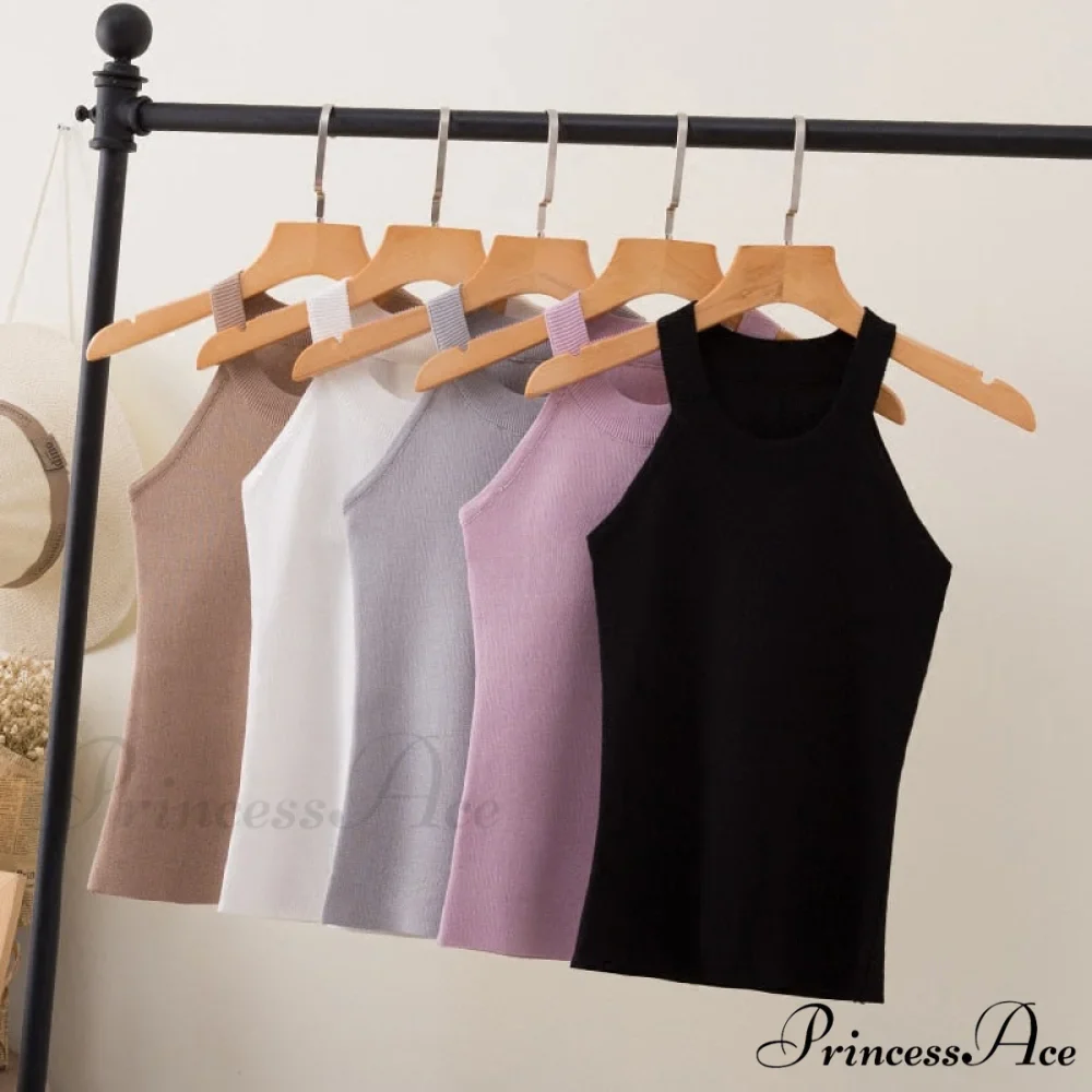 Slim Knitting Halter Camisole Tops