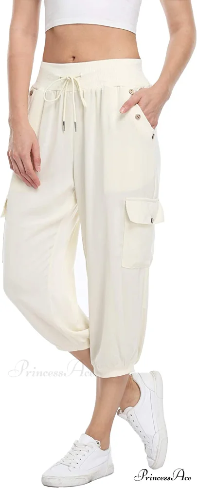 Loose Cropped Capris Cargo Joggers Pants Harem Sweatpants