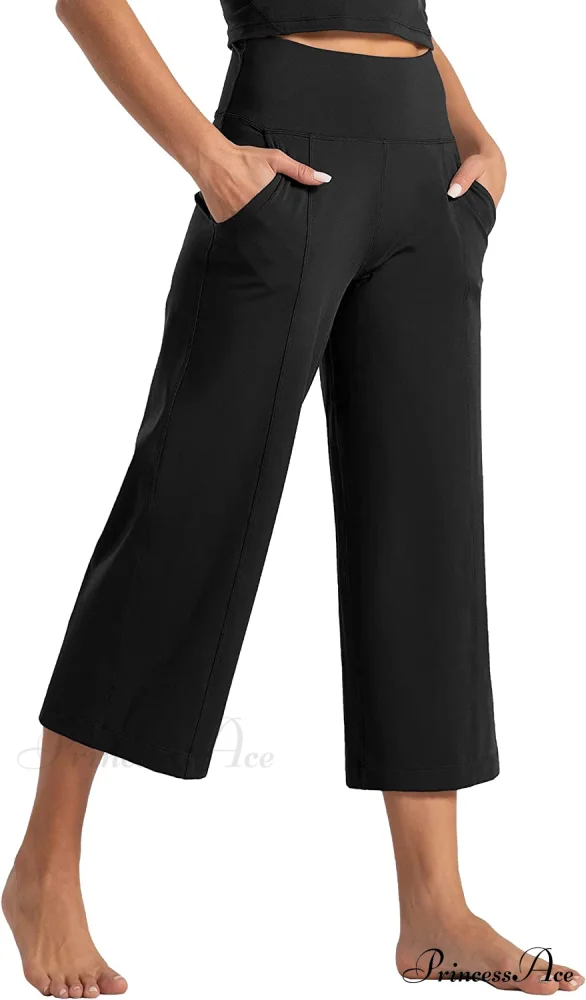 Lounge Yoga Capris Pants High Waist Workout Flare Crop Pants