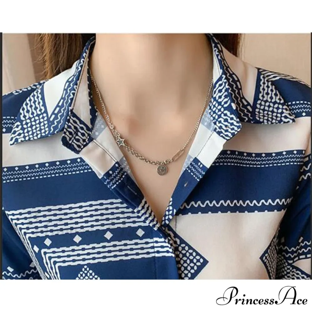 Satin Elegant Fashion Printing Shirt - Image 2