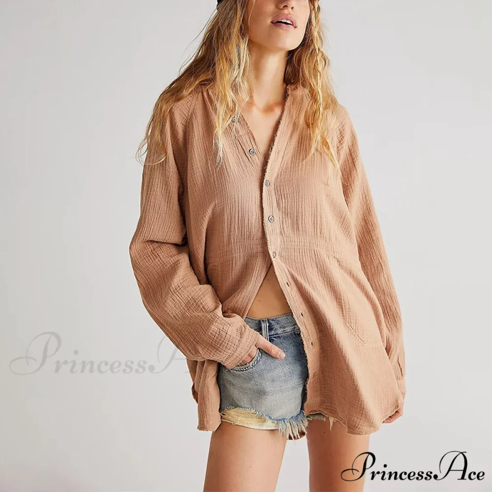 Casual Loose 100% Cotton Gauze Shirts