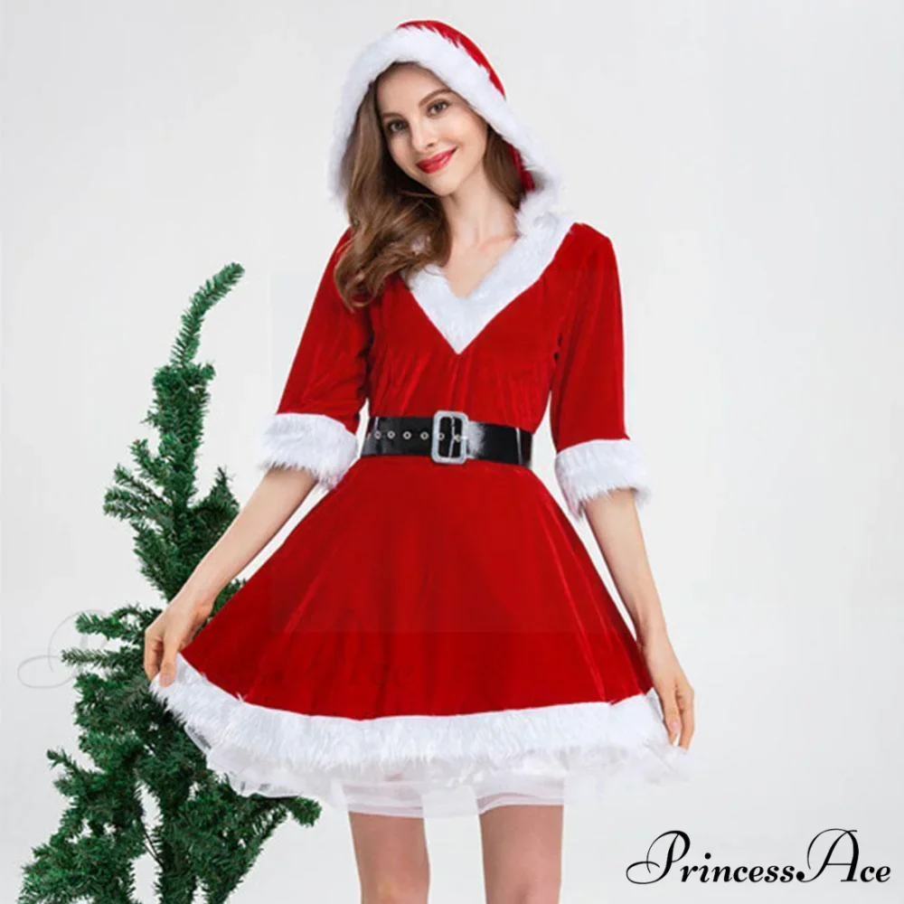 Christmas Adult Half Sleeve Ladies Dress