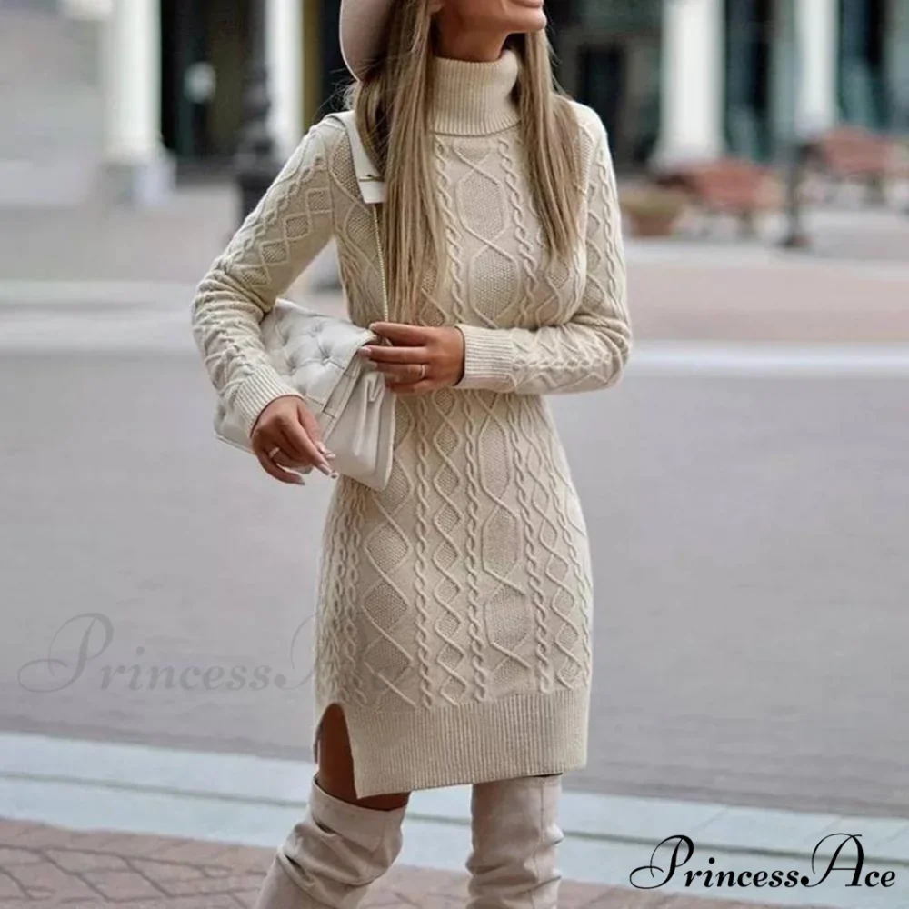 Mini Long Sleeve Bodycon Side Split Hem Dress