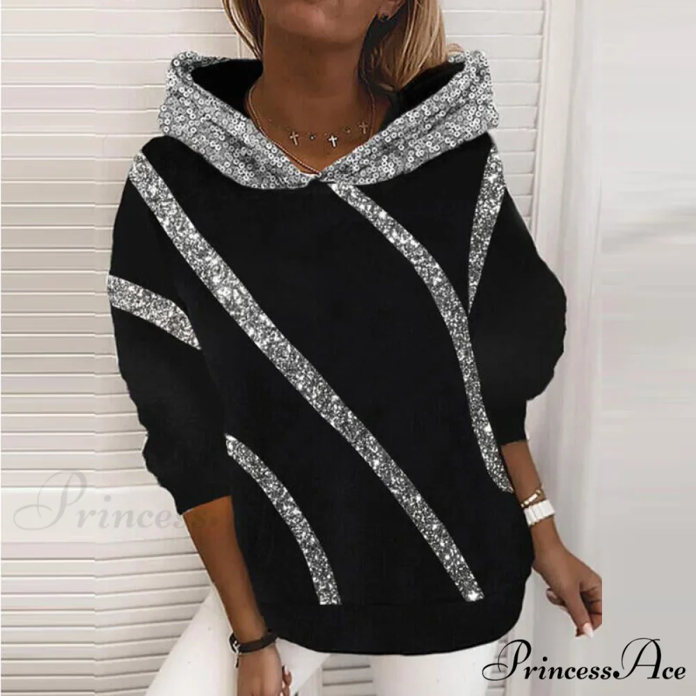 Harajuku Casual Long Sleeve Sequin Hoodies - Image 5