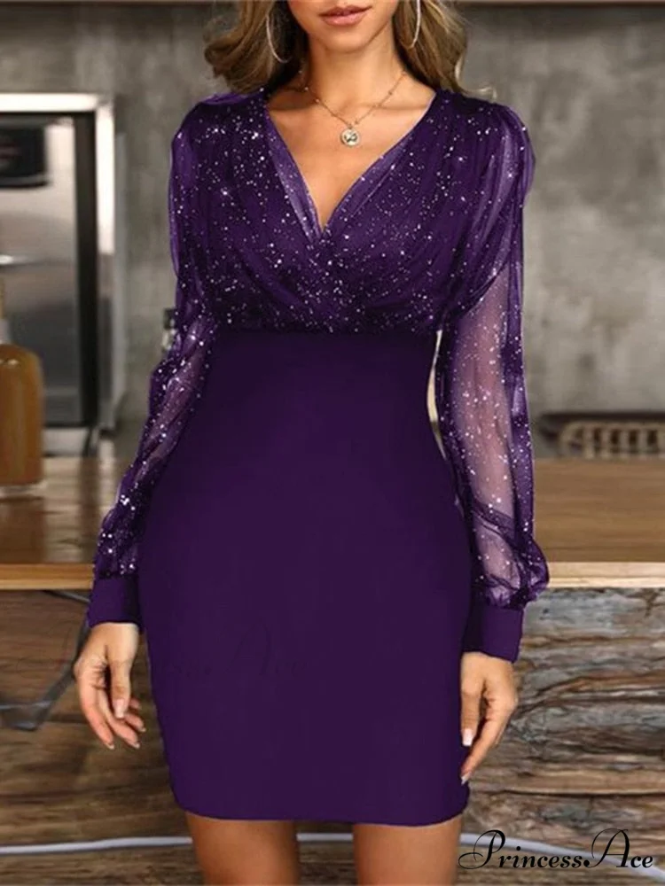 Fashion Sequin Elegant Party Club Mini Dress - Image 2