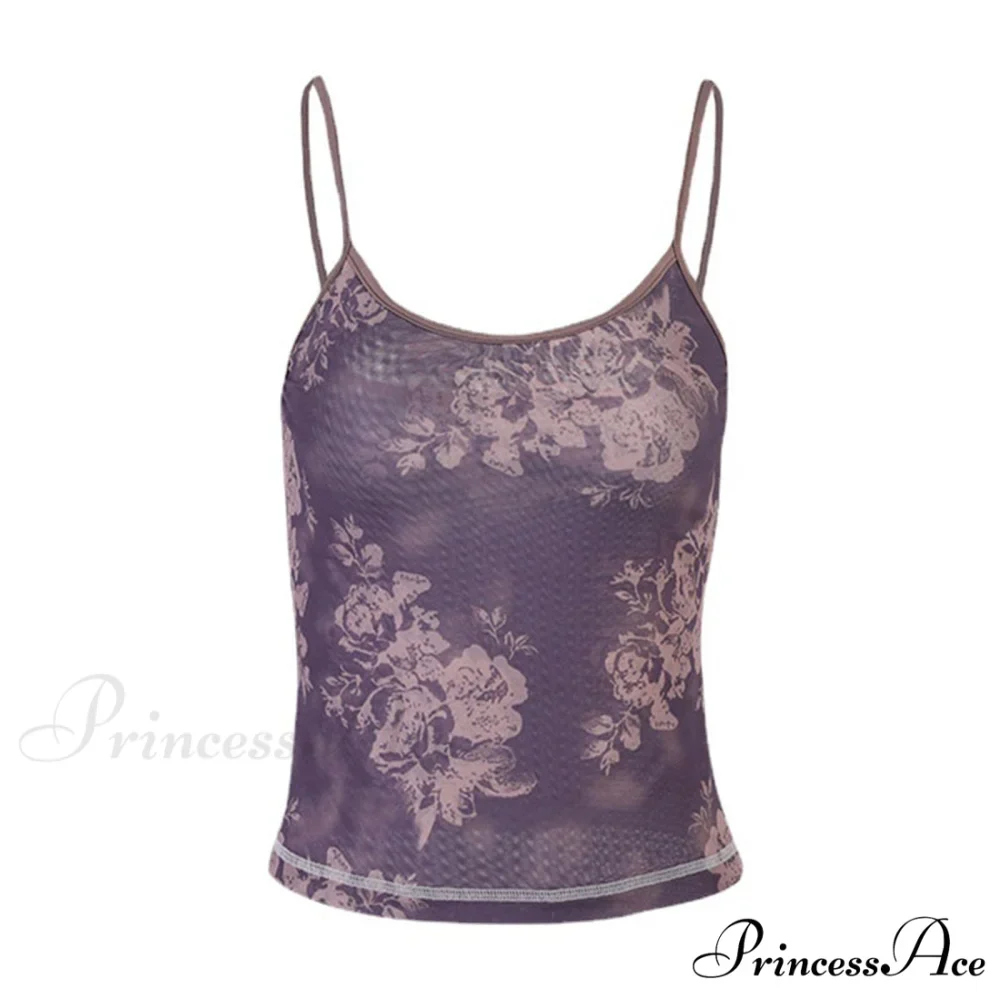 Y2k Mesh Sheer Floral T-Shirts - Image 5