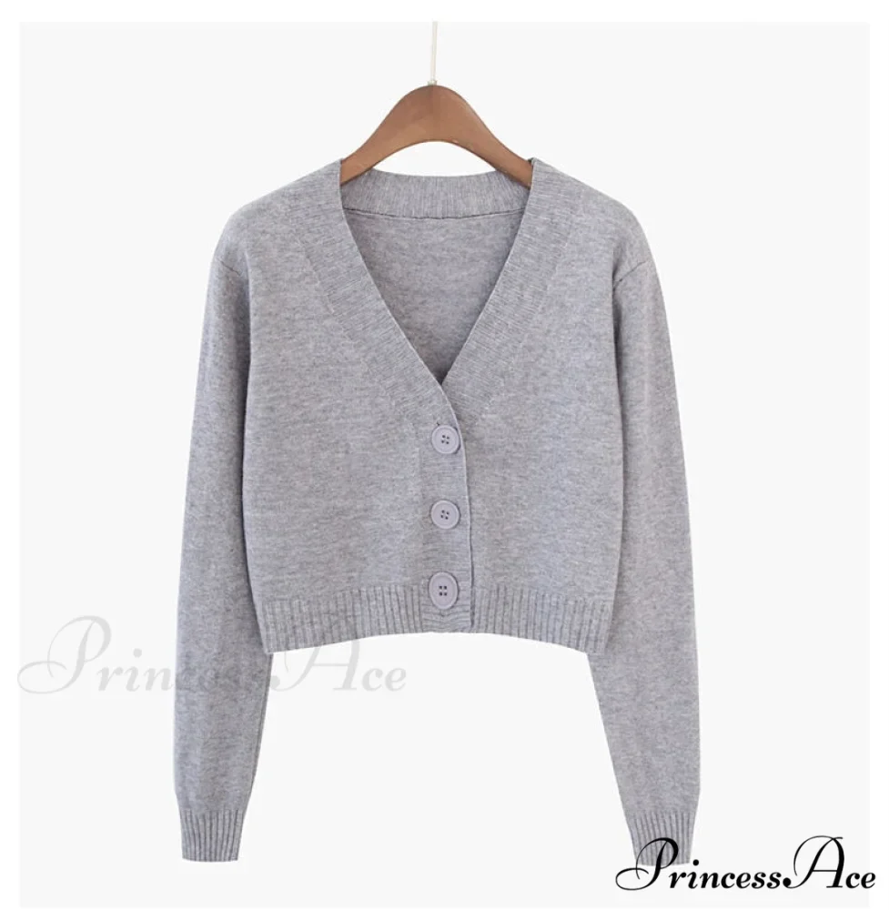 Knitted Crop Women Korean Short Cardigan - Image 9