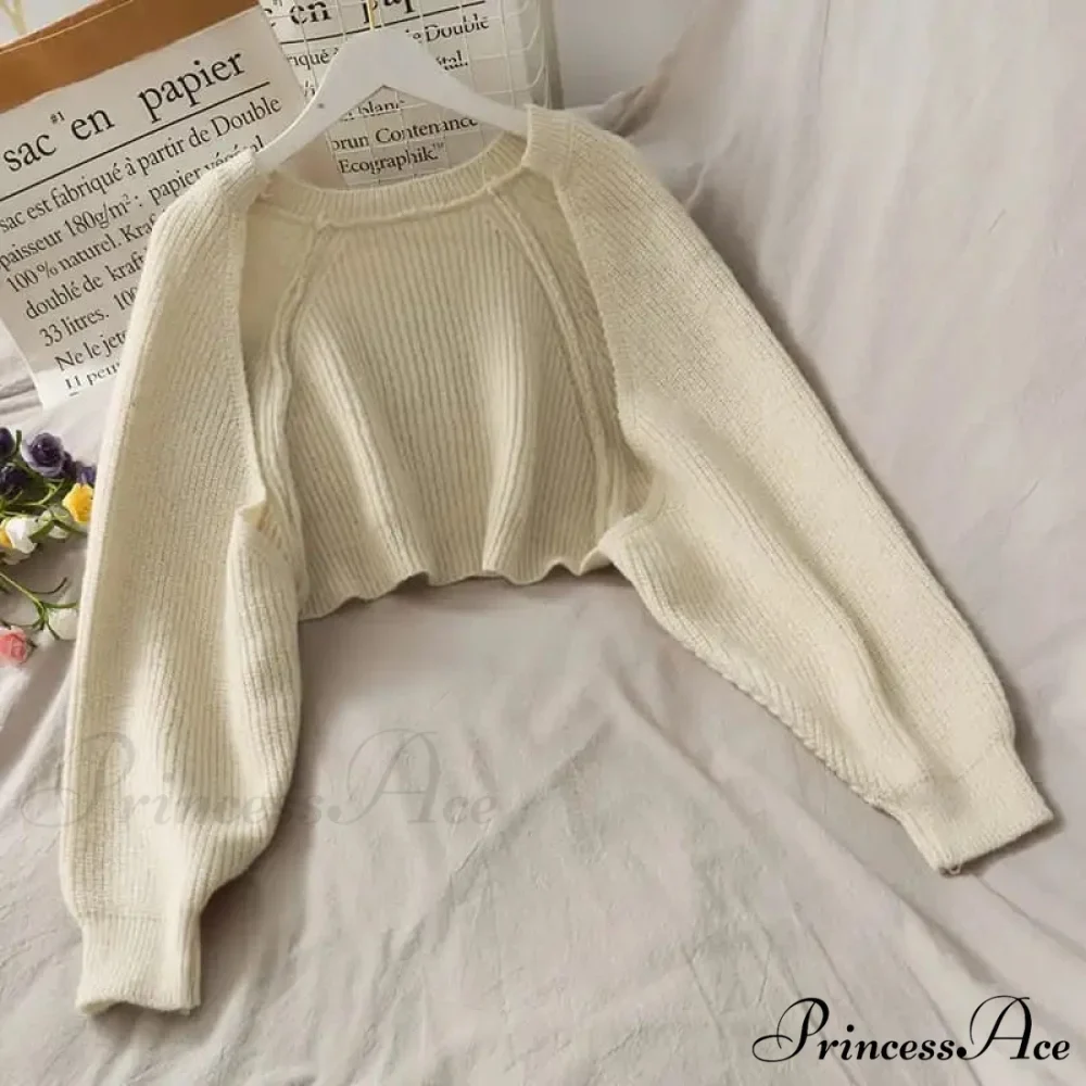 Female Solid Casual Chic Short Knitted Cardigans