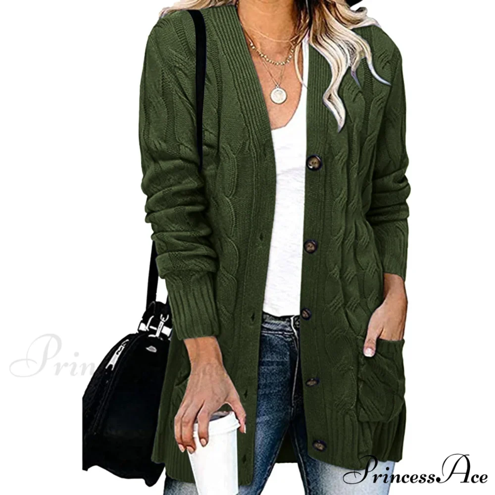 Autumn Solid Color Knitted Cardigan Cardigans - Image 7