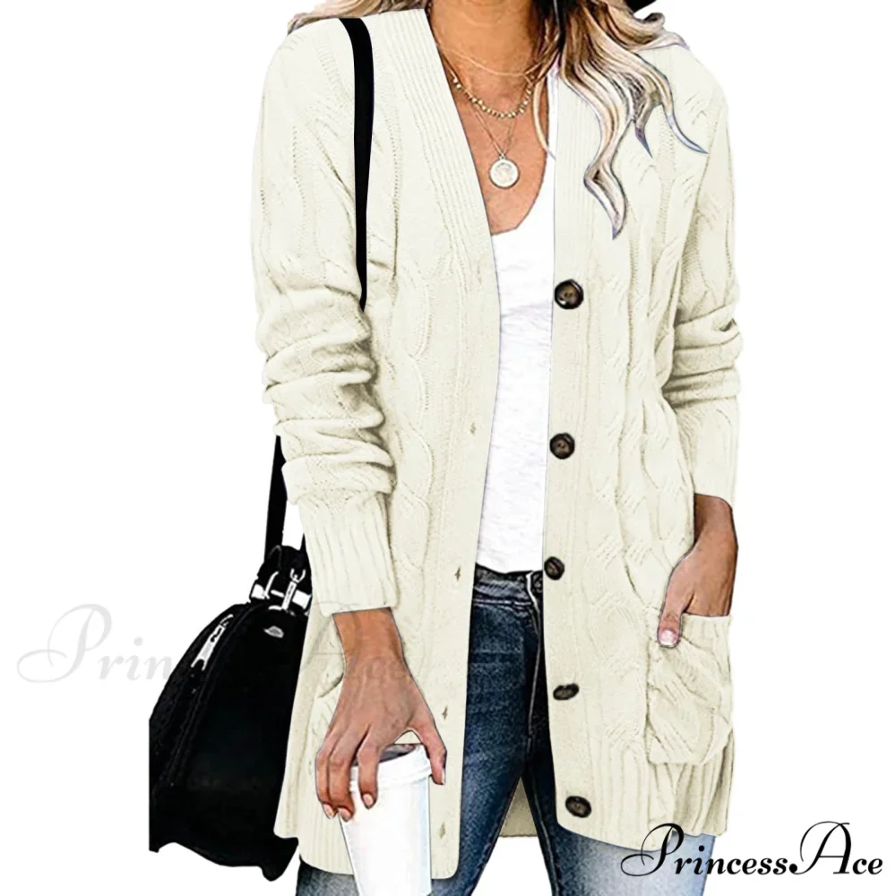 Autumn Solid Color Knitted Cardigan Cardigans - Image 8