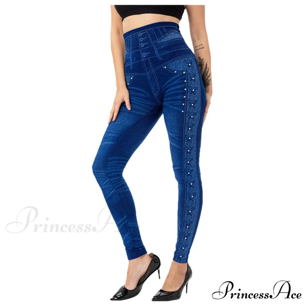 Imitation Cowboy Leggings Female Pantalones Pop - Image 9