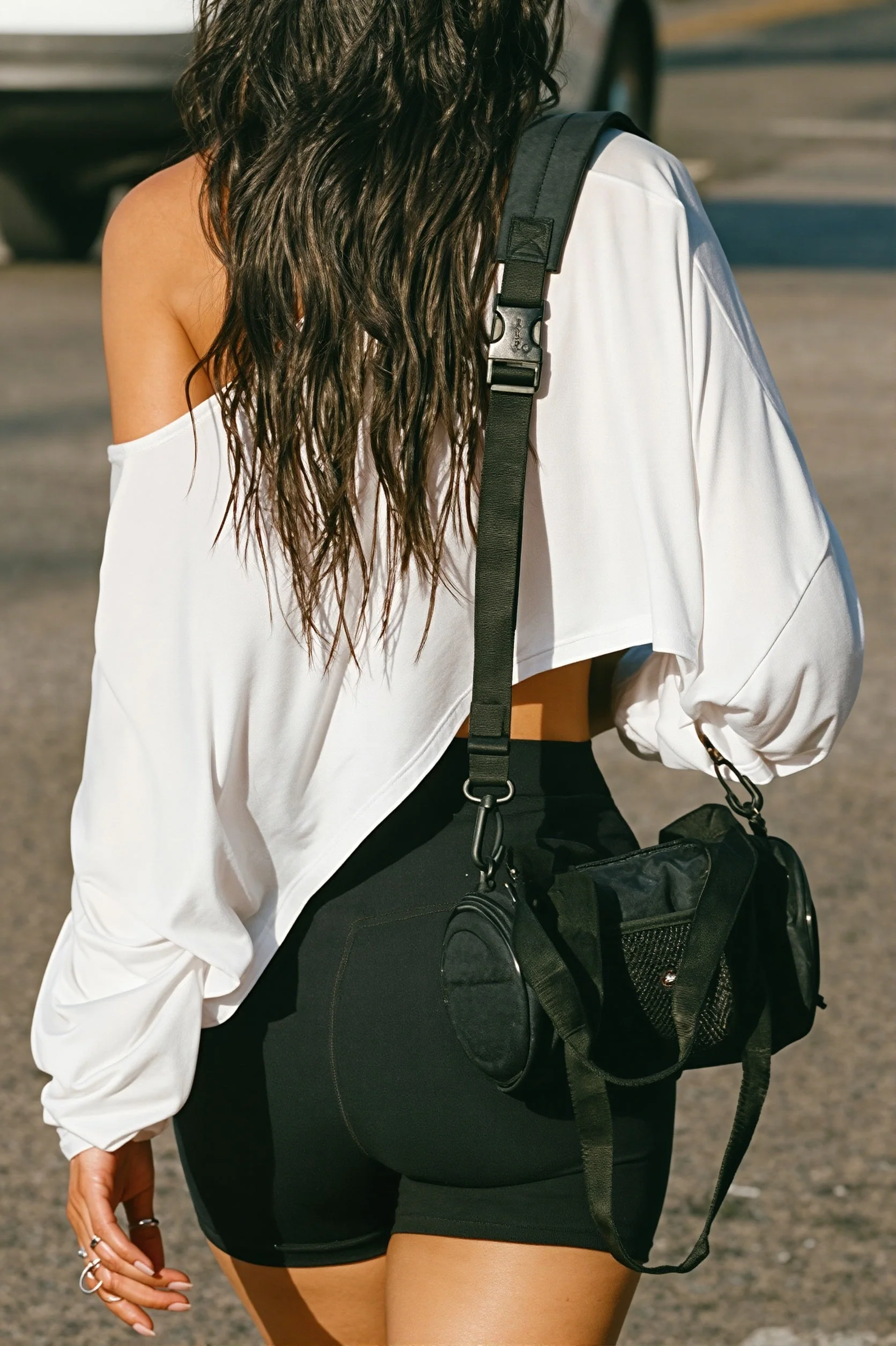 Asym Neck Loose Cropped Blouse - Image 4
